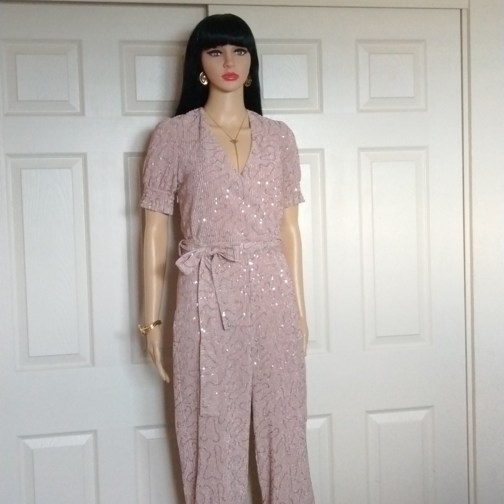 Spring +Mercer Sequined Jumpsuit.